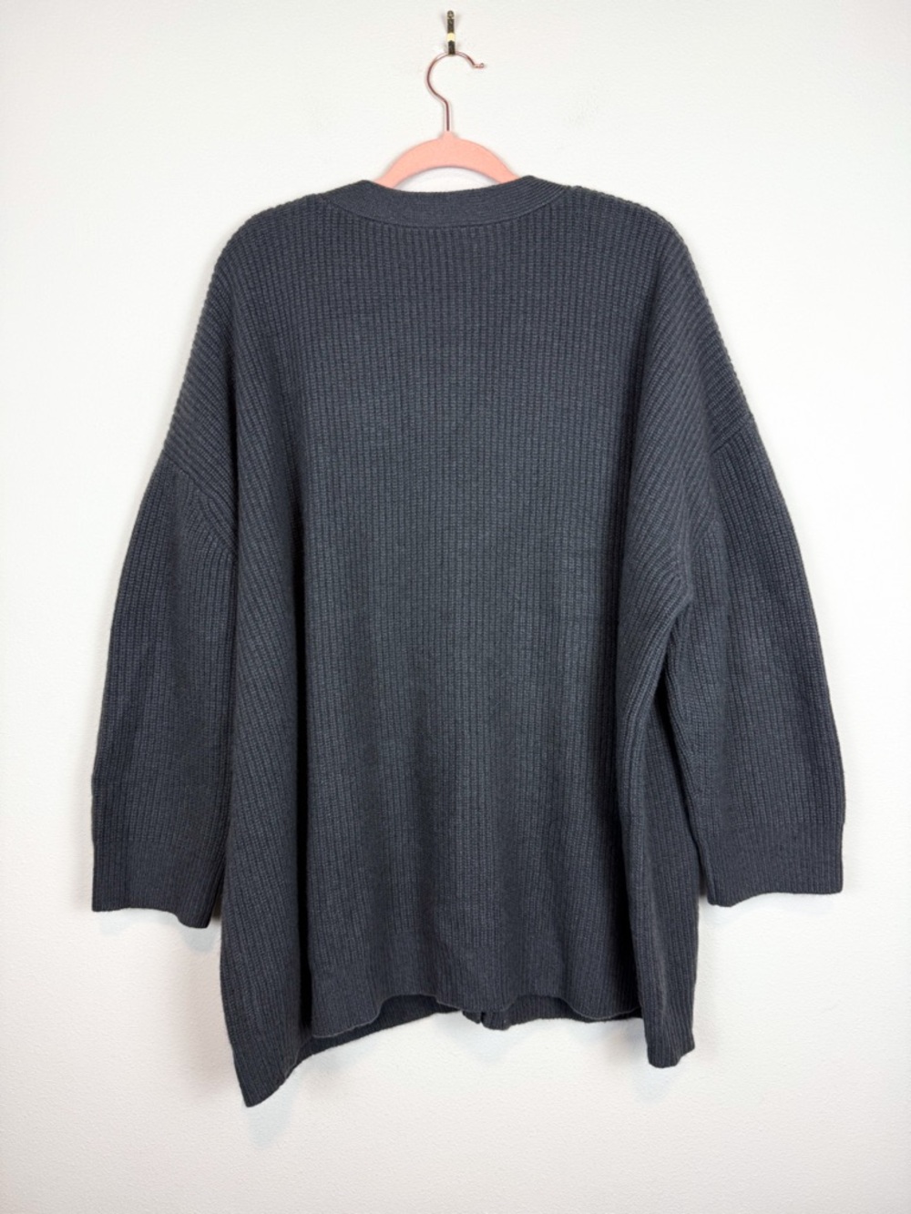 Jenni Kayne Cashmere Cocoon Cardigan Sweater Oversized Charcoal Gray Size 1X - Picture 8 of 11
